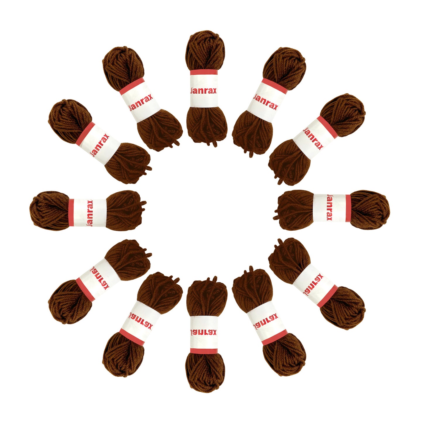 Brown Acrylic Yarn Roll – 10g, 4 Strand 8 Ply Knitting Wool