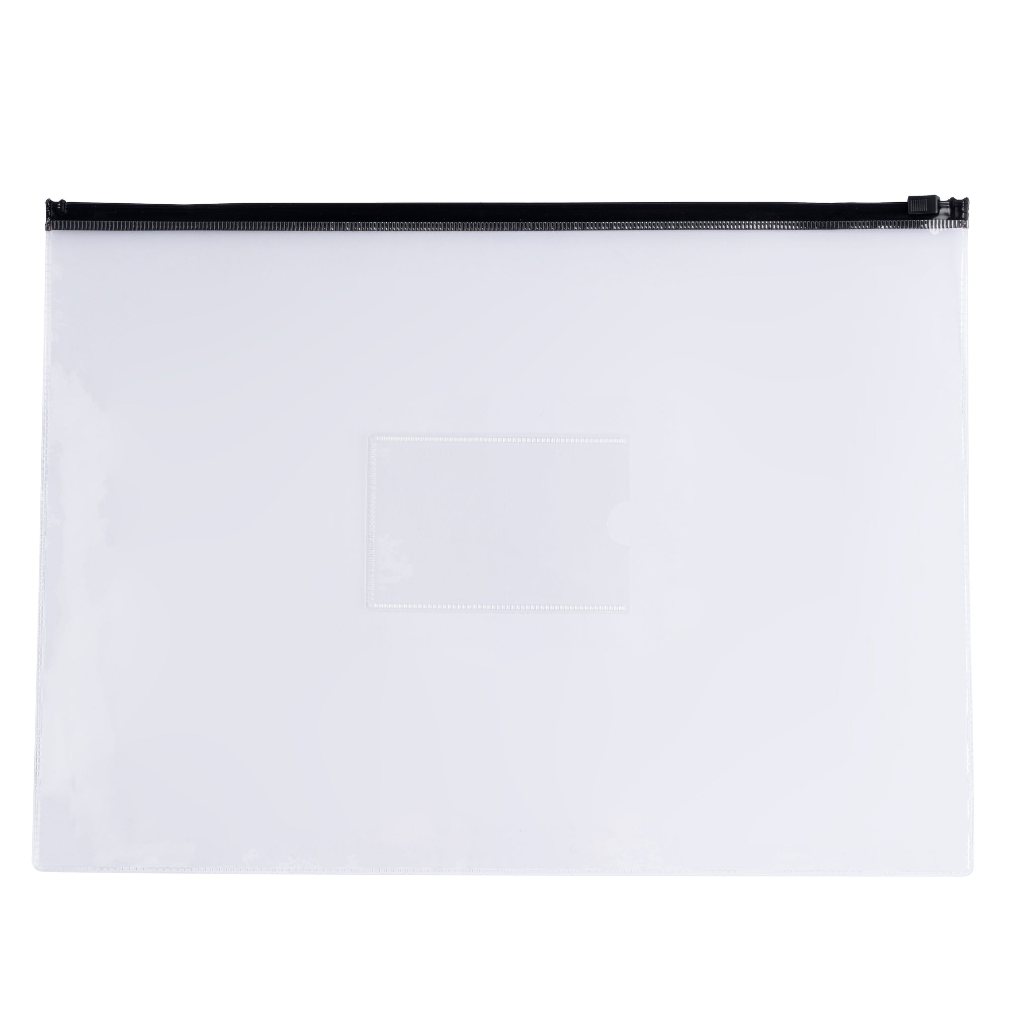 Pack of 12 A4 Clear Zippy Bags with Black Zip