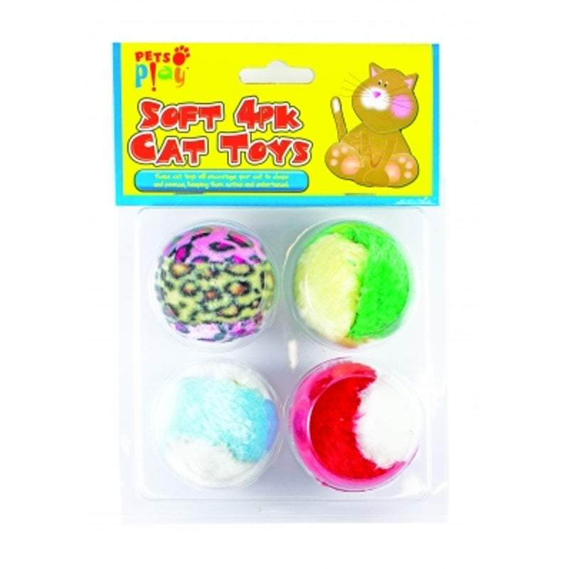 4 Pack Soft Cat Toys Assorted {DC}