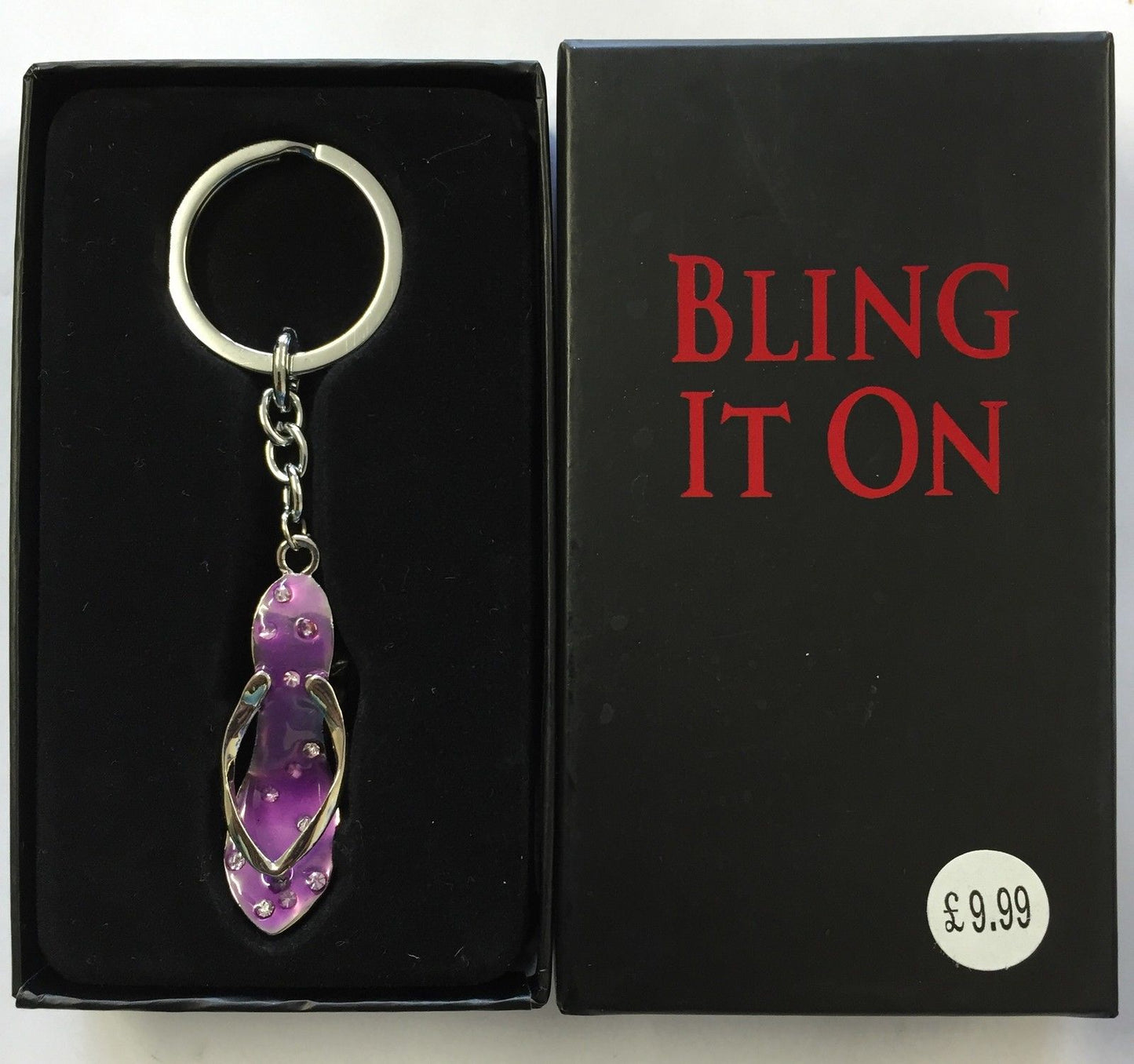 Bling Keyring High Heel Pink Diamante Shoe {DC}