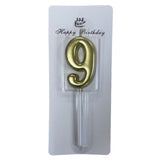 9 Number Gold-Plated Candle For Birthday Party