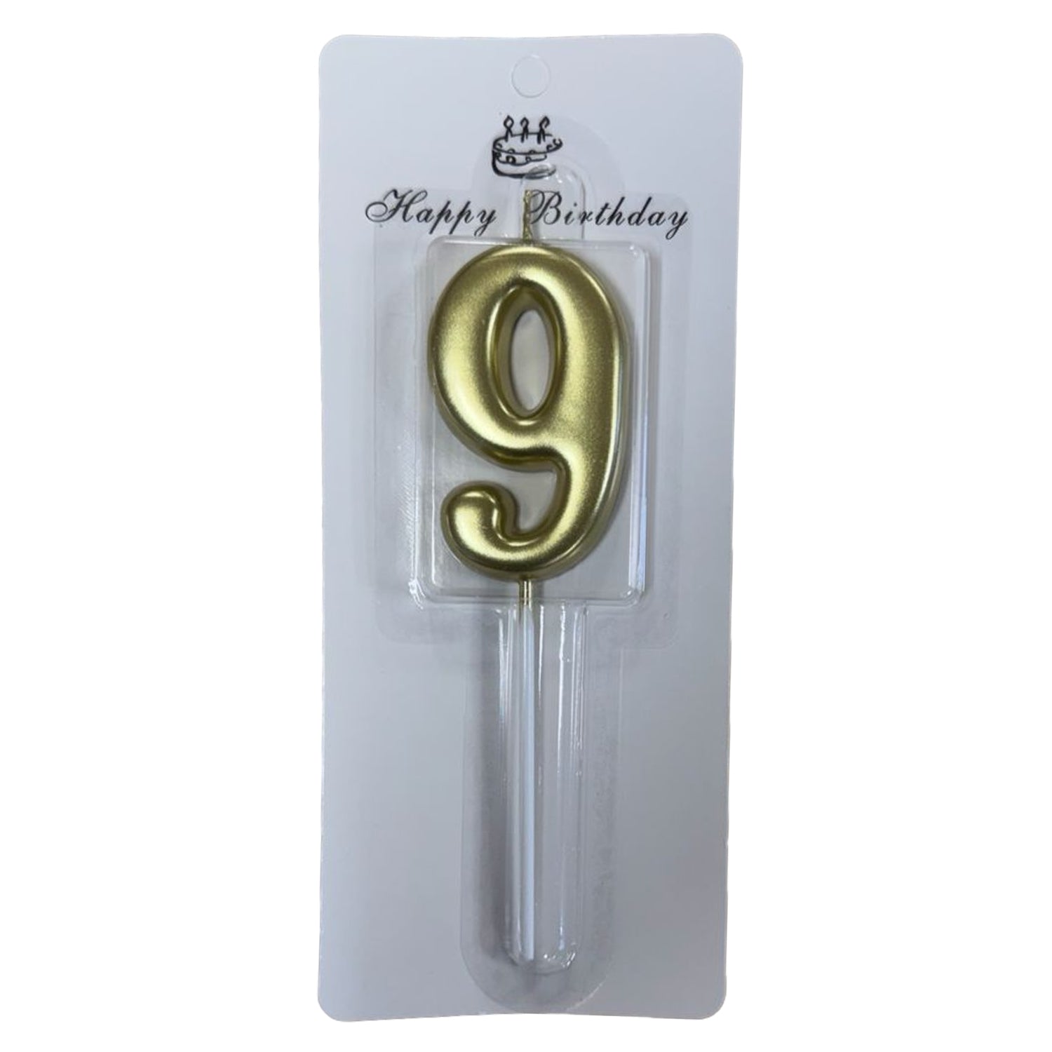 9 Number Gold-Plated Candle For Birthday Party