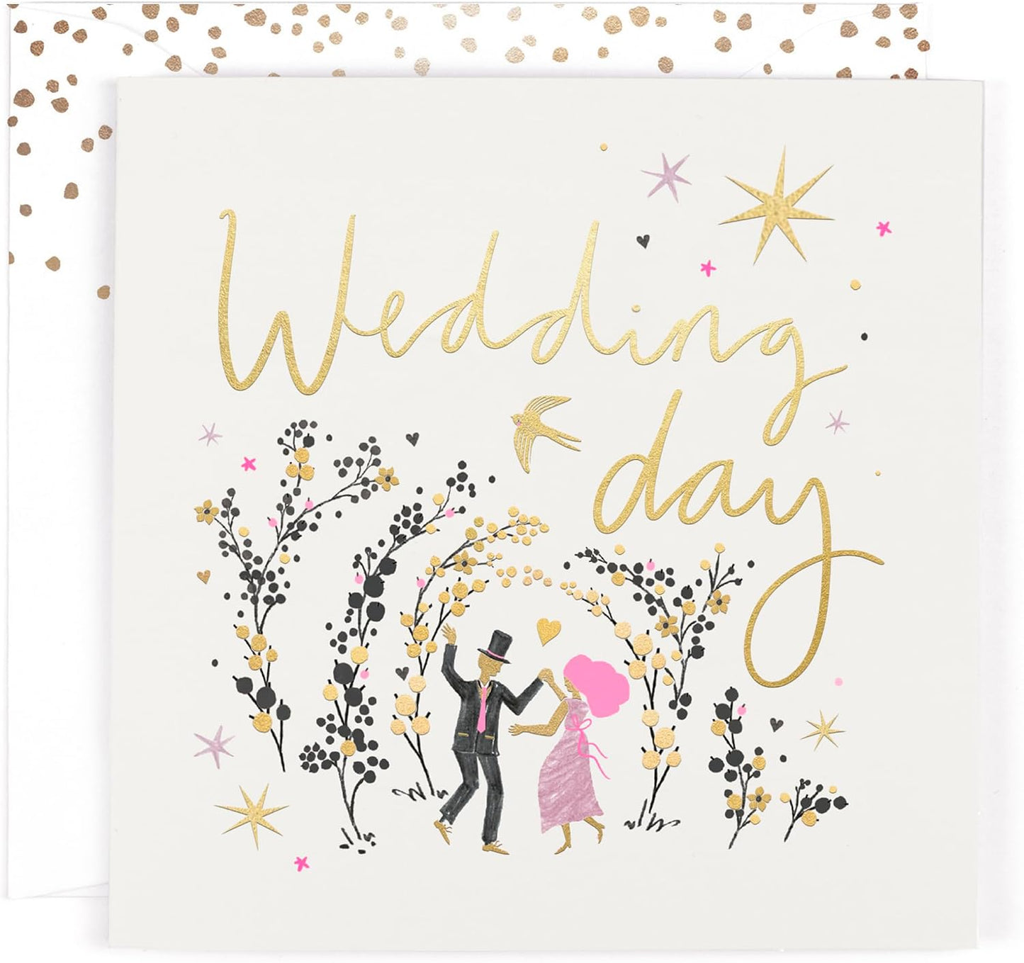 Dancing Couple Design Wedding Day Luxury Foiled Card