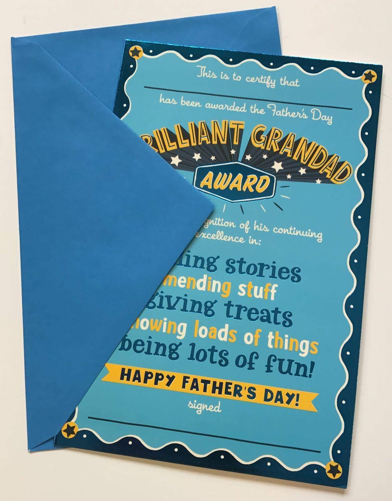 Best Dad Ever Truly Unique Award Certificate Father's Day Signed Greeting card 