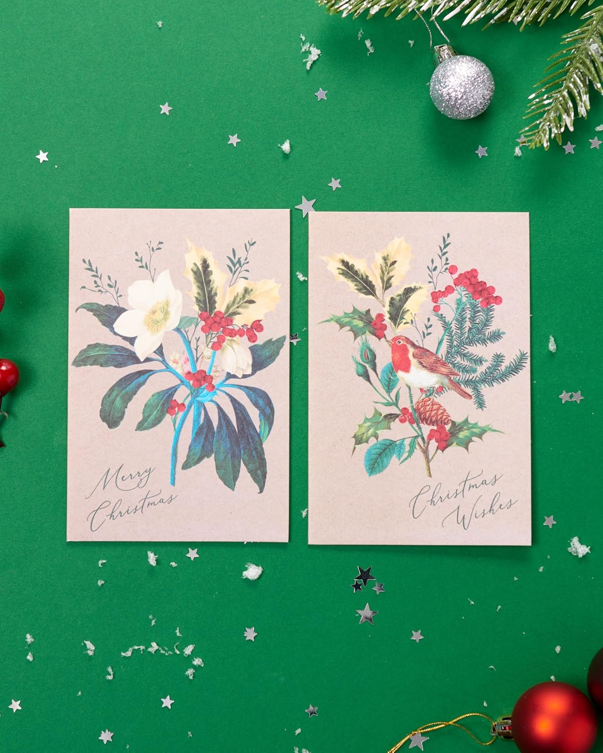 Multipack of 8 RHS Rose & Robin Design Christmas Cards