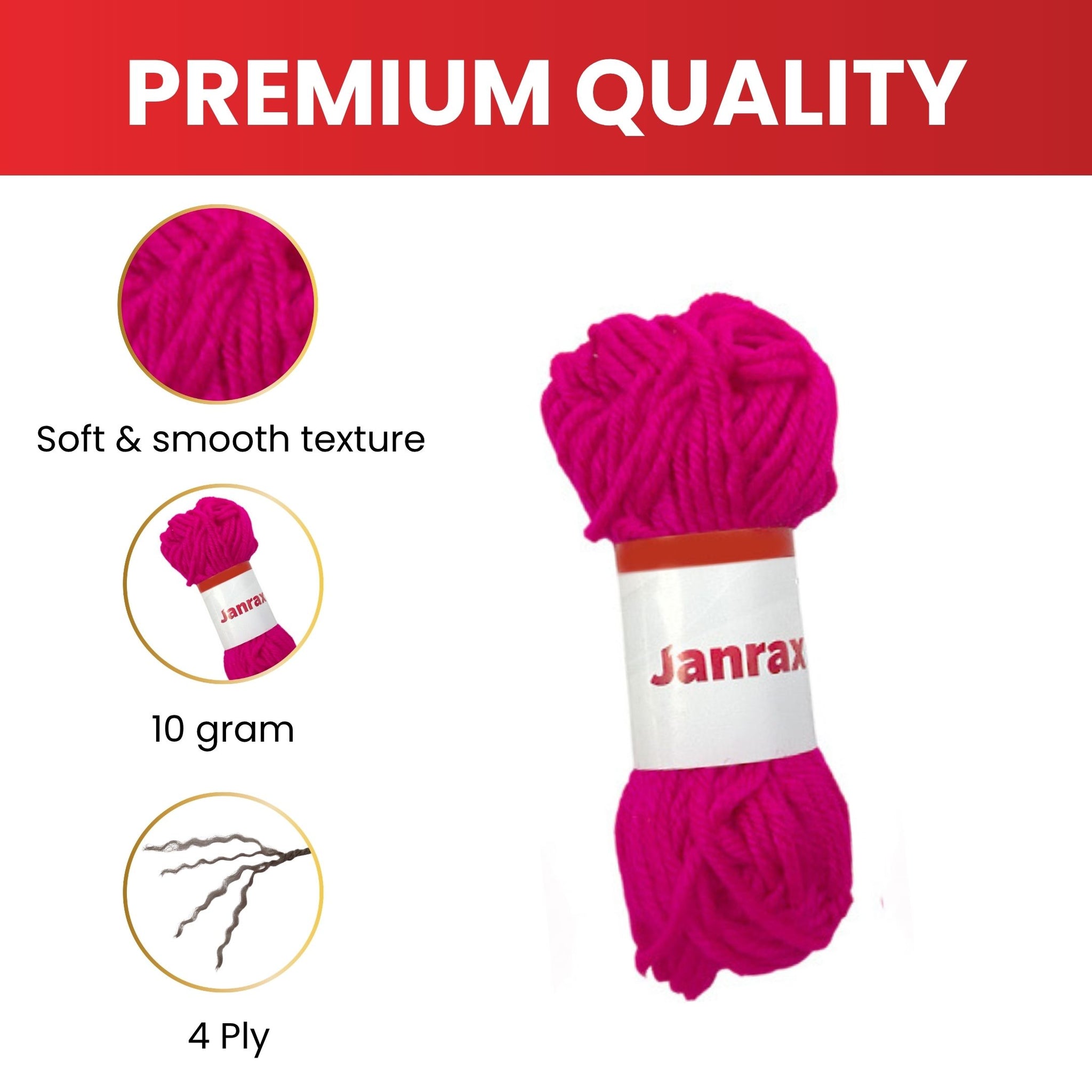 Orange Acrylic Yarn Roll – 10g, 4 Strand 8 Ply Knitting Wool