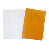 Janrax A4 Orange 80 Page 7mm Squared Paper Exercise Book WF Paper with 225gsm Manilla Cover