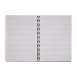 Rhino A4 200 Page Green Cover 8mm Lined Softback Notebook