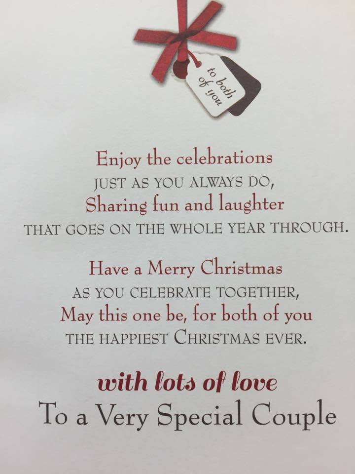 TRADITIONAL BROTHER & FIANC'EE CHRISTMAS BOTH OF YOU NICE VERSE GREETING CARD