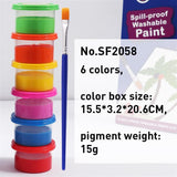 Pack of 6 Colors Spill-proof Washable Paints