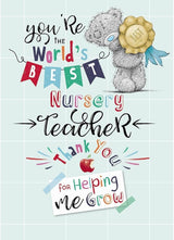 Bear And Rosette Thanks You Nursery Teacher Card