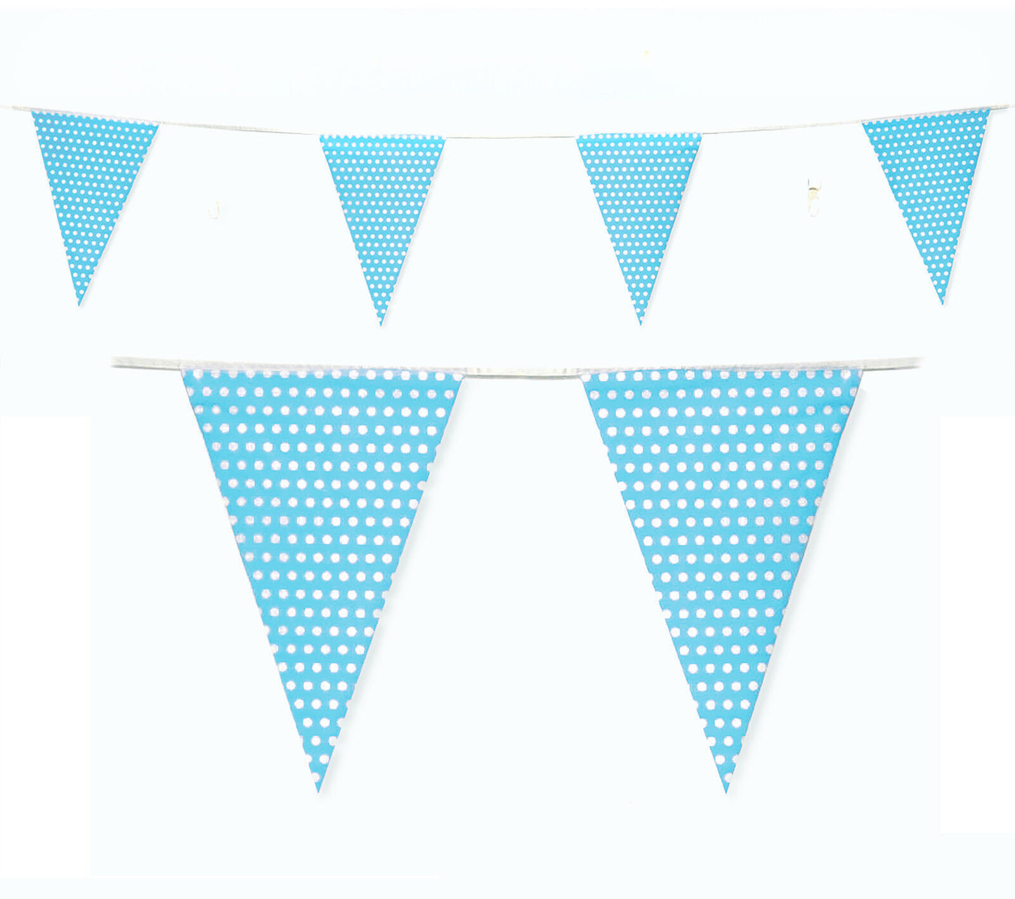 C1011 Blue Polka Dot Bunting 10m with 20 Pennants