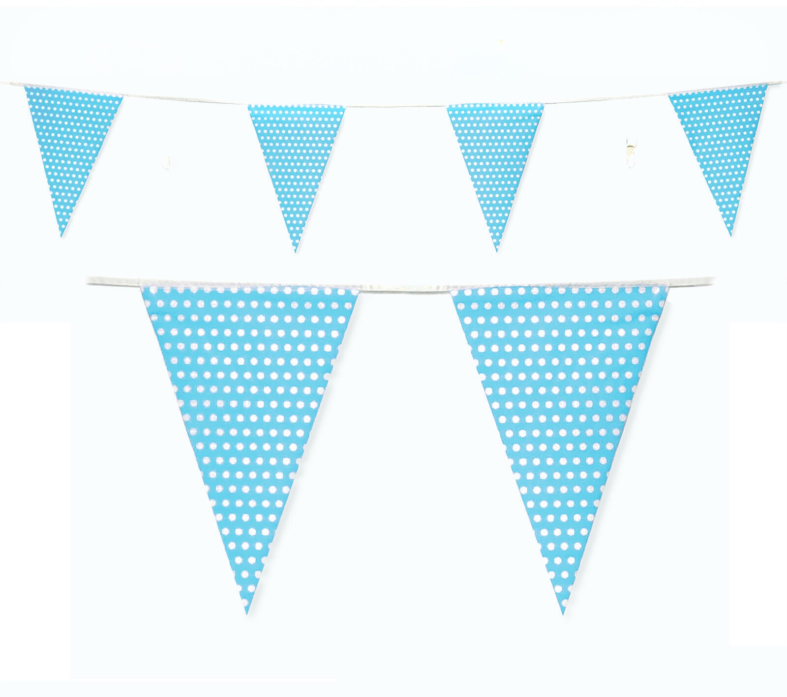 C1011 Blue Polka Dot Bunting 10m with 20 Pennants