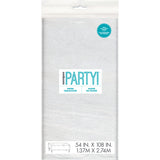 White Scalloped Paper Table Cover, 54"x108"