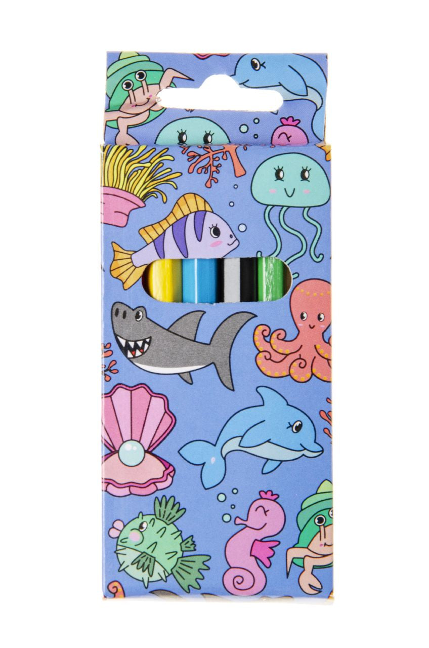 6 Pieces Sea Animals Colored Pencils 9cm