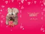 Bears Hugging And Gifts 3D Photo Finish Keepsake Wife Birthday Card