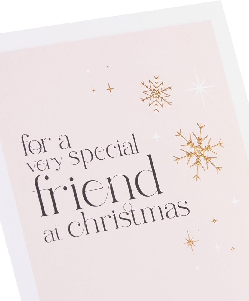 Snowflakes and Stars Design Friend Christmas Card