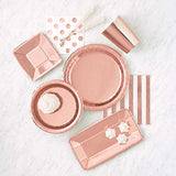 Pack of 8 Rose Gold Foil Rectangular 9"x5" Appetizer Plates
