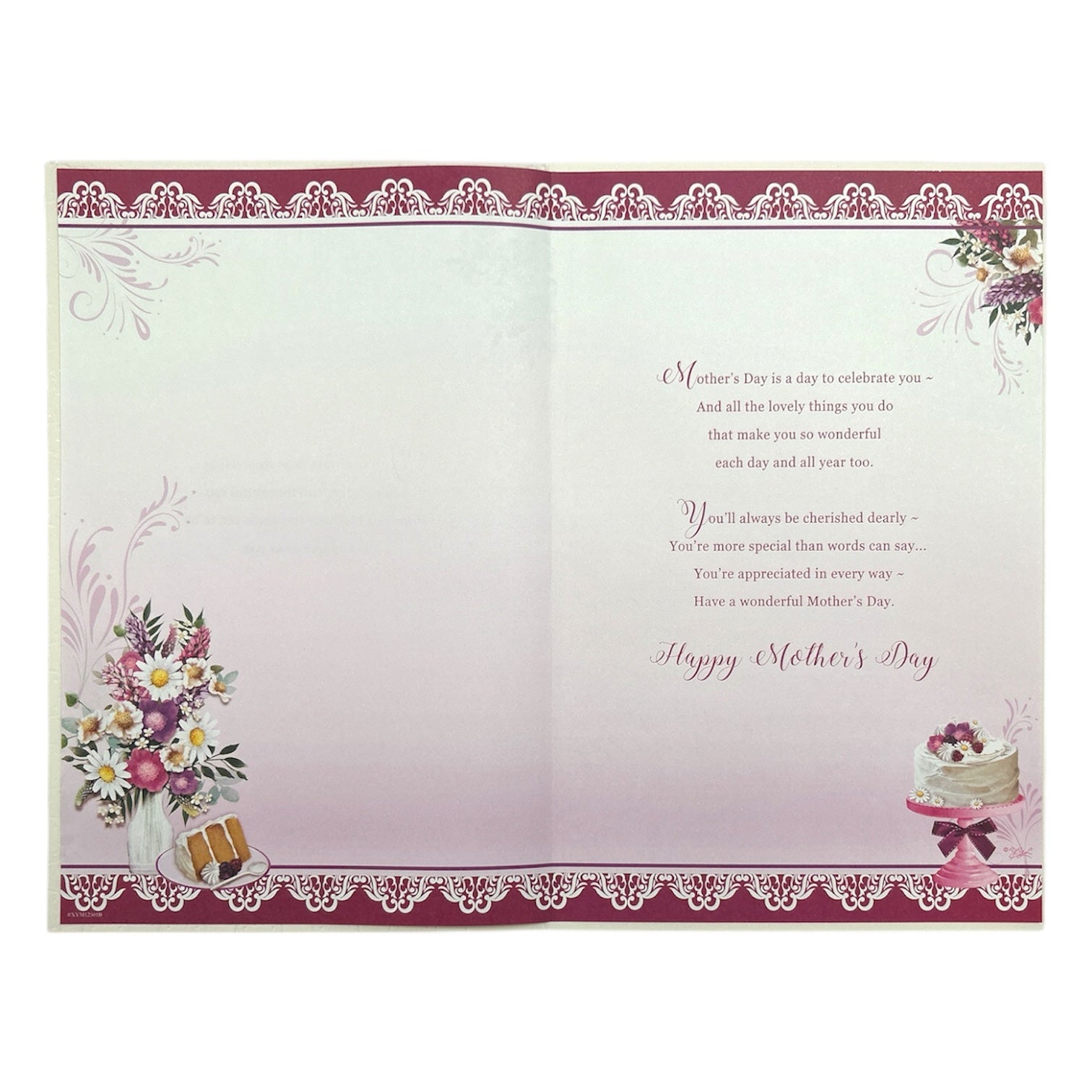 Gran Cake And Flowers Design Mother's Day Card with keepsakes