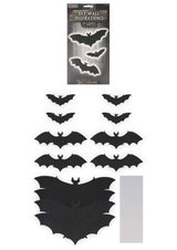 Pack of 12 Halloween Bat Wall Decorations with Adhesive Dots