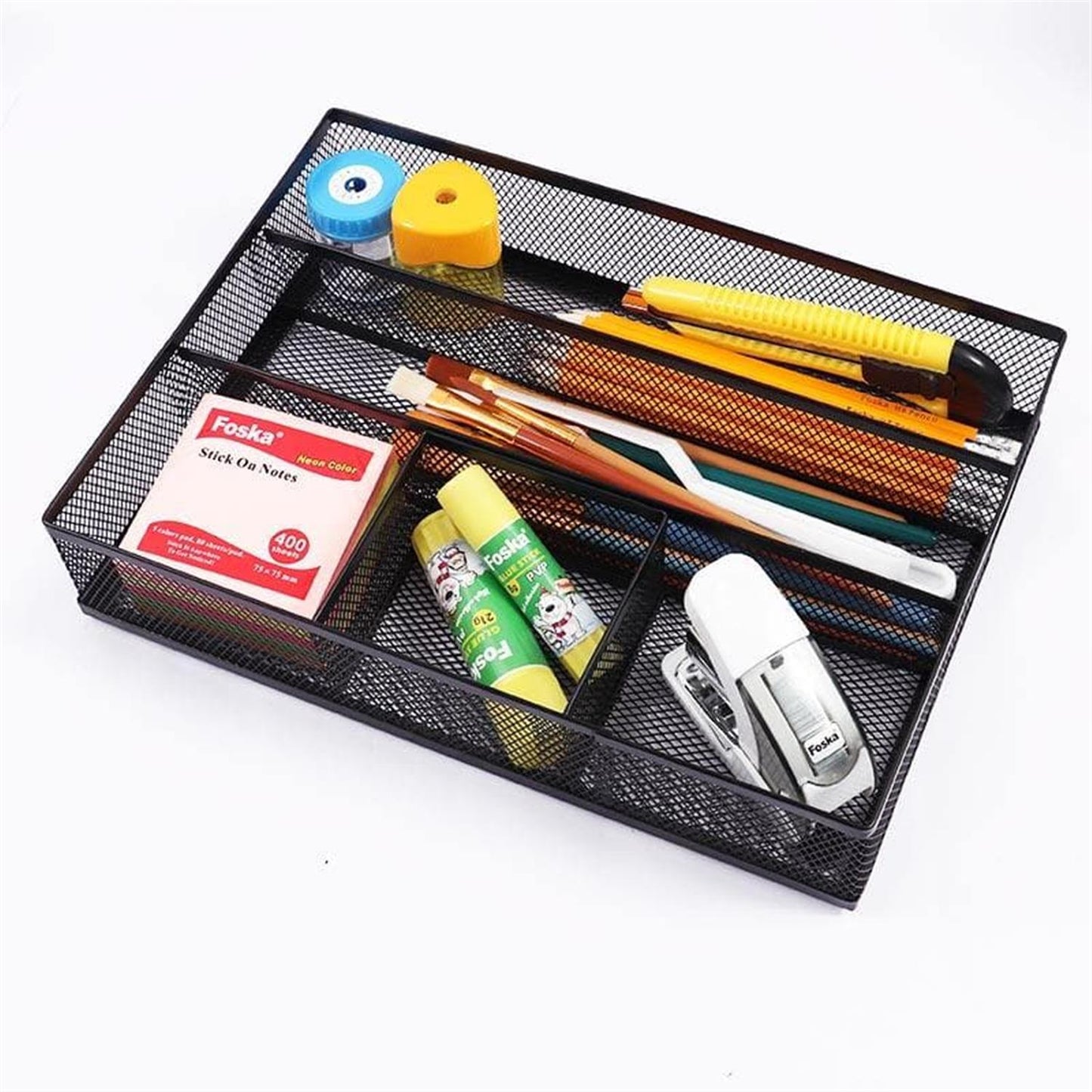 5 Sorter Drawer Mesh Desk File Black Organizer 30 x 21.5 x 6cm