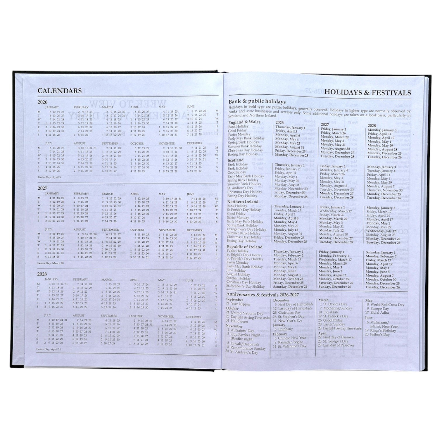 Janrax 2026-2027 A4 Week To View Burgundy Academic Diary