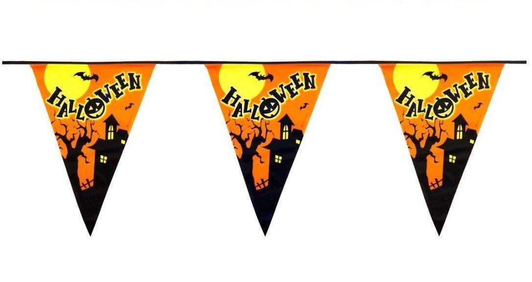 Halloween Bunting 12ft With 11 Pennants Pvc