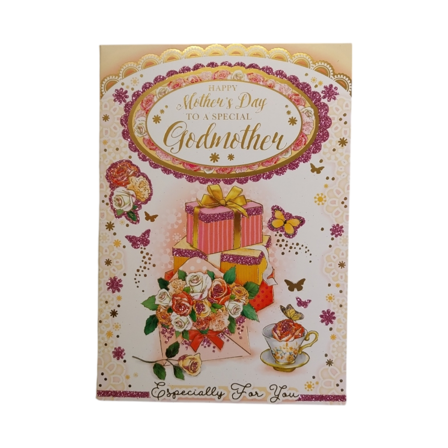 To A Special Godmother Roses And Gift Design Mother's Day Card