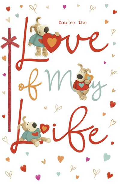 Three Boofles Standing on Lettering One I Love Valentine's Day Card 