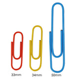 Pack of 100 Assorted Coloured 50mm Paper Clips