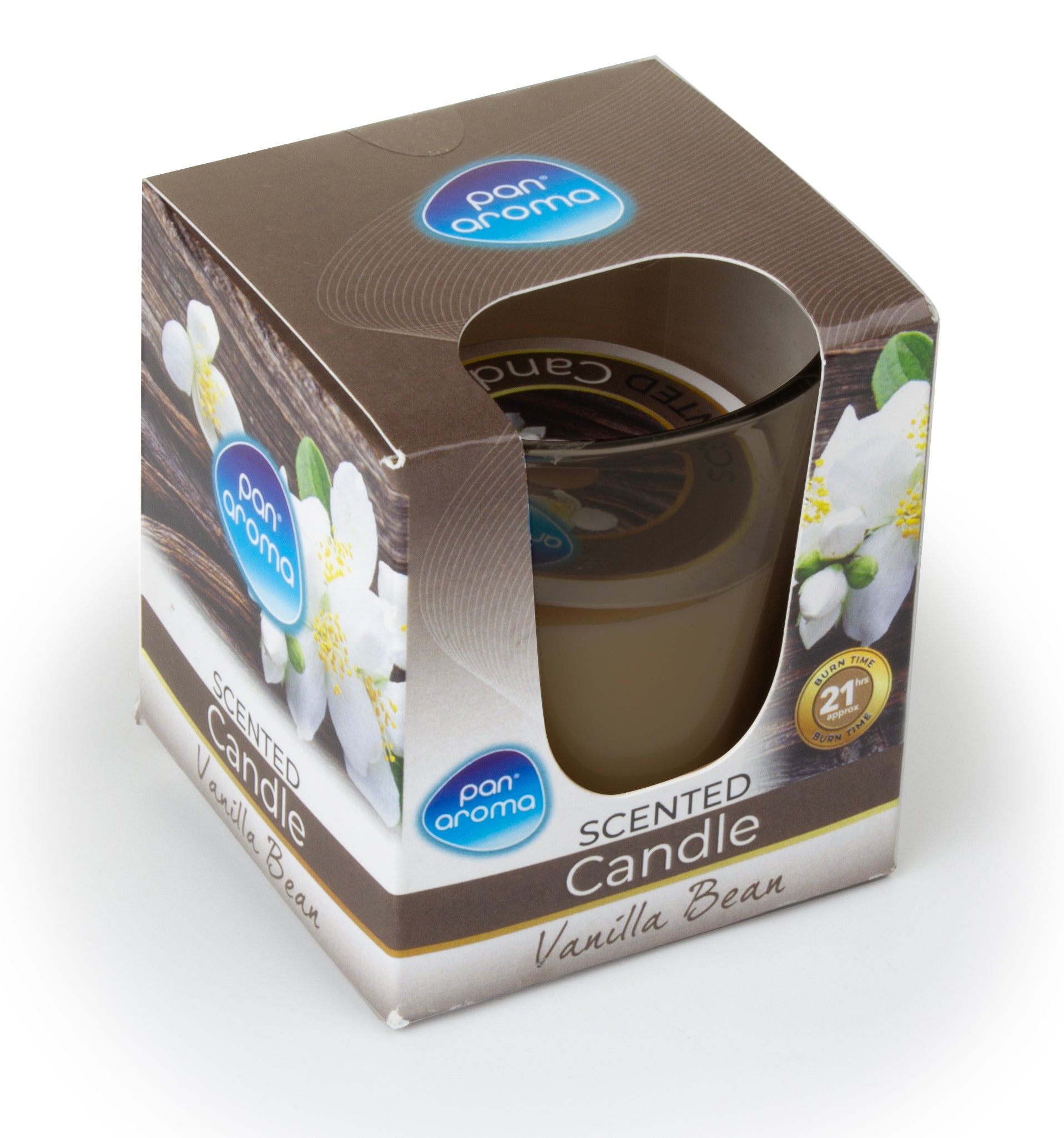 Vanilla Bean Scented Clear Glass Candle