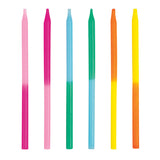 Pack of 12 Assorted Two-Color 5" Birthday Candles