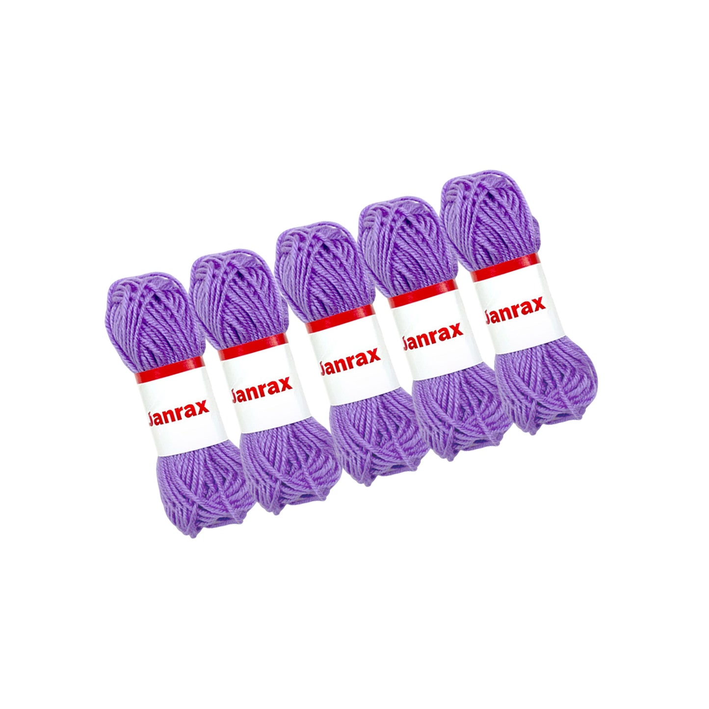 Pack of 5 Lilac Acrylic Yarn Rolls – 10g each, 4 Strand 8 Ply Knitting Wool