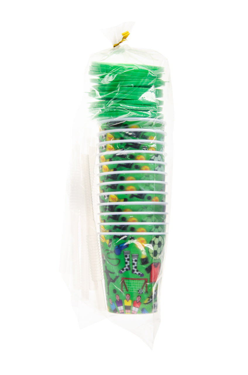Football Theme 3D Cup With Straw and Lid