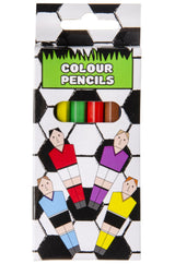 6 Pieces Football Design Colored Pencils 9cm