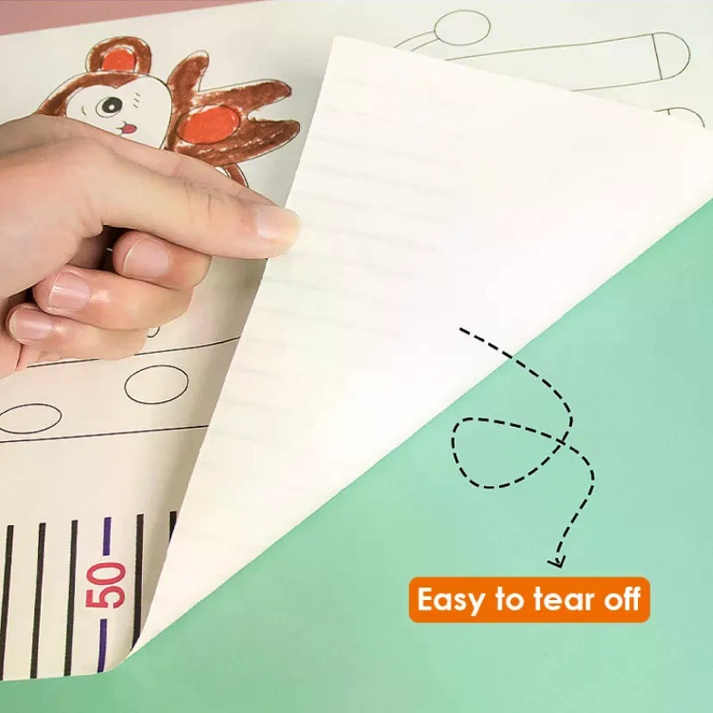 Doodling Height Chart Sticker with Removable Glue