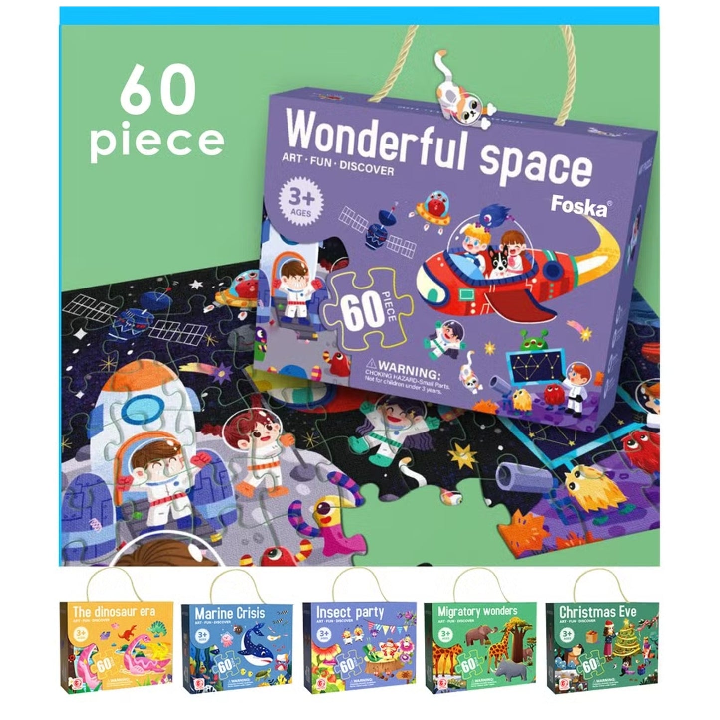 60 Pieces Colorful Cartoon Themes Jigsaw Puzzle