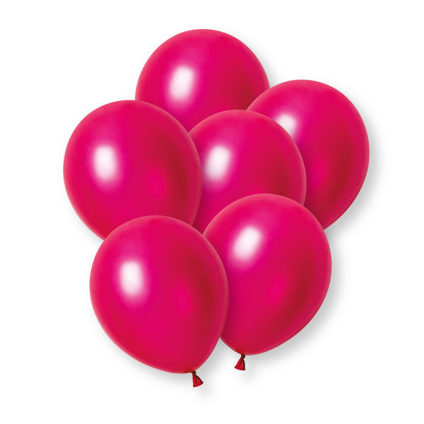 Pack of 8 Fuchsia Pink Pearl Premium 12" Latex Balloons