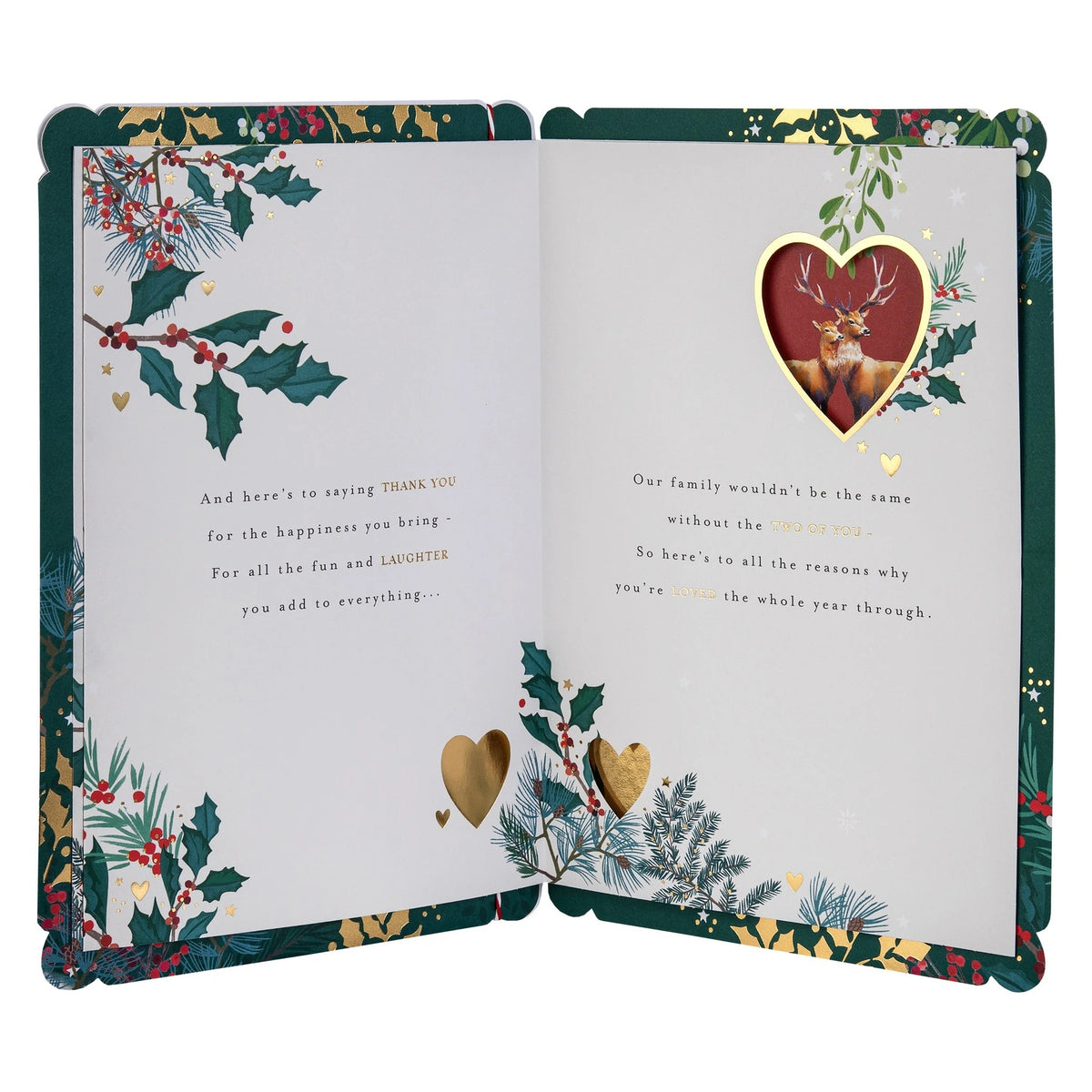 Traditional Illustrated Winter Forest Scene Design Son & Daughter In Law Christmas Card