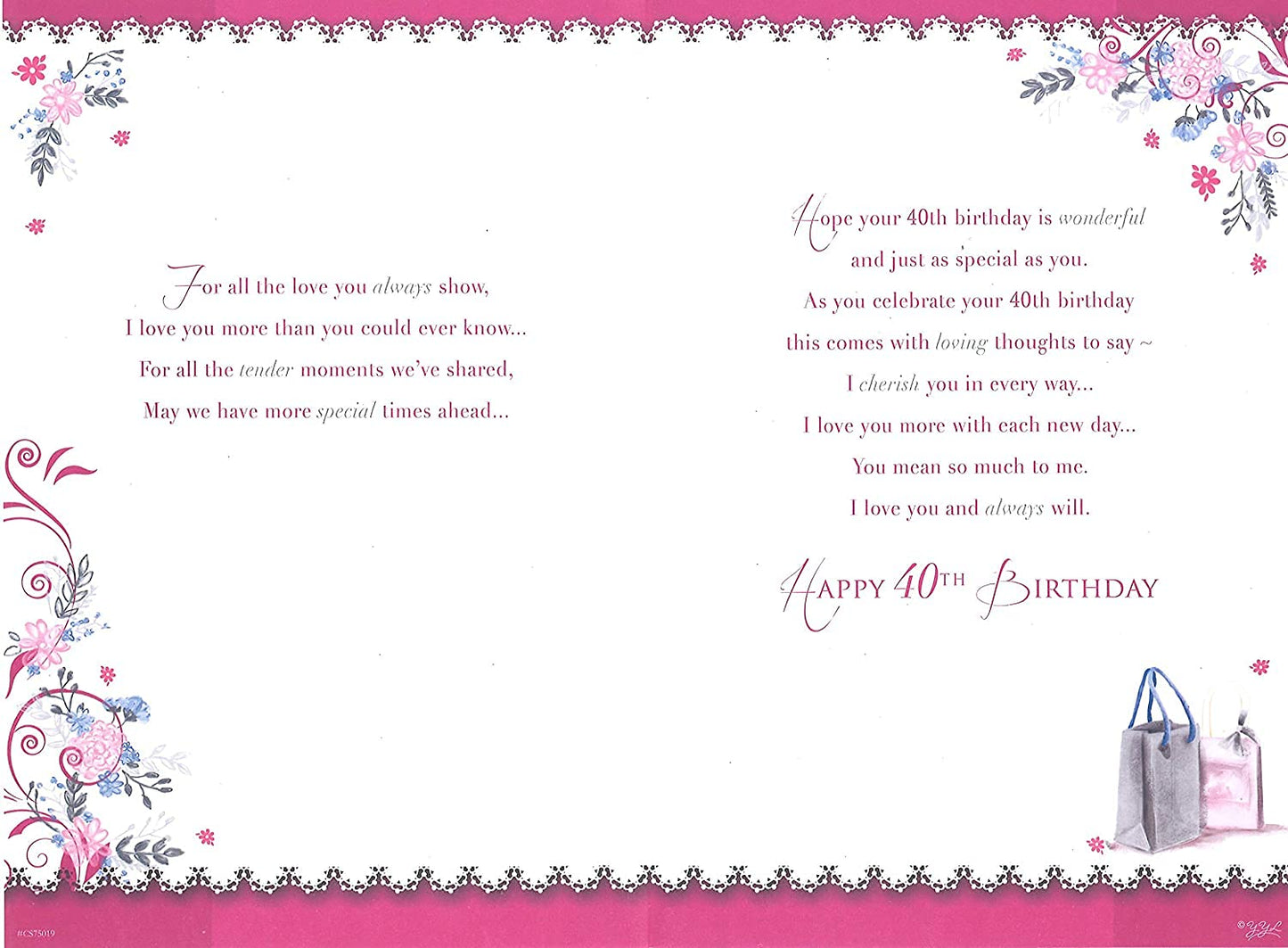 For My Wife 40th Birthday Lady With Shopping Bags Design Celebrity Style Card