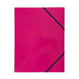Janrax A4 Pink Laminated Card 3 Flap Folder with Elastic Closure
