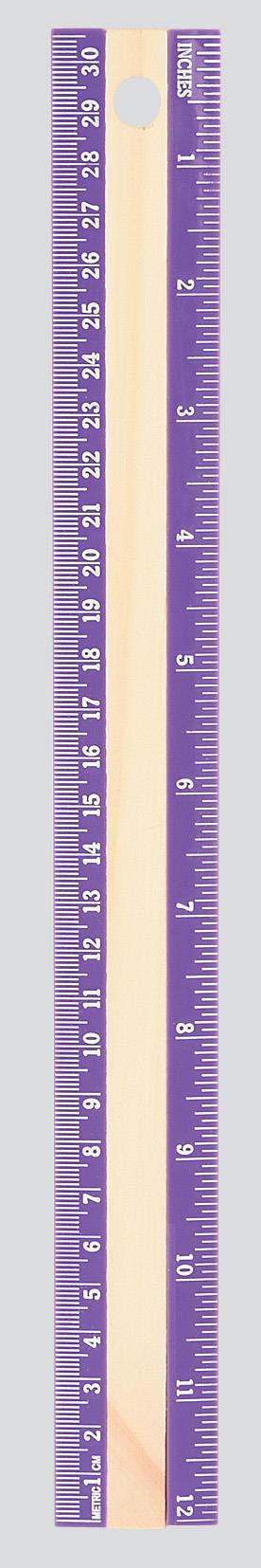 30cm Wooden Ruler Assorted Colours