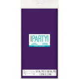 Deep Purple Solid Rectangular Plastic Table Cover - 54" x 108"