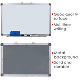 Aluminum Frame Magnetic Horizontal Vertical Whiteboard 60 x 90cm