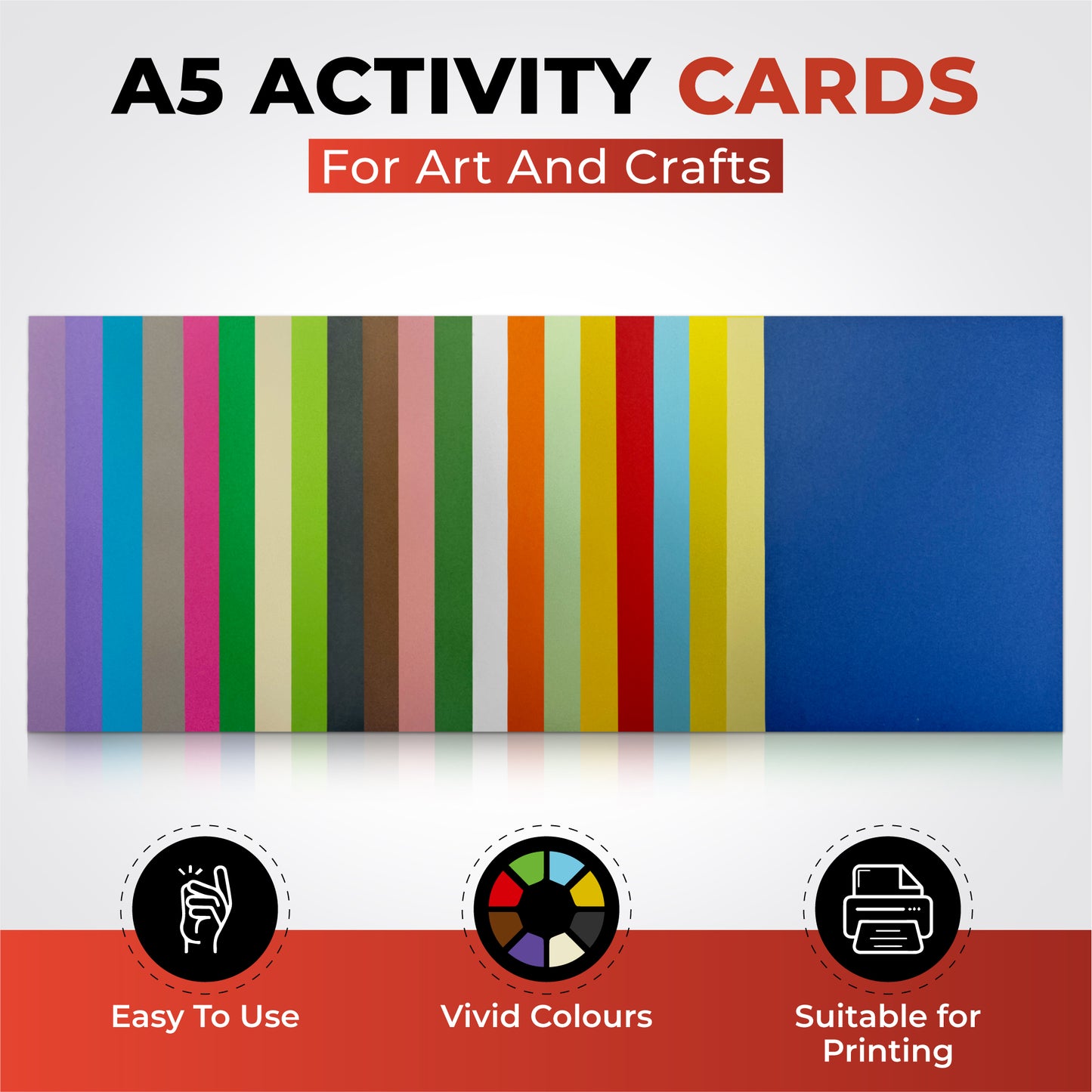 Pack of 50 A5 Light Blue Coloured Card 160gsm Sheets