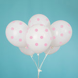 Pack of 6 Lovely Pink Dots 12" Latex Balloons