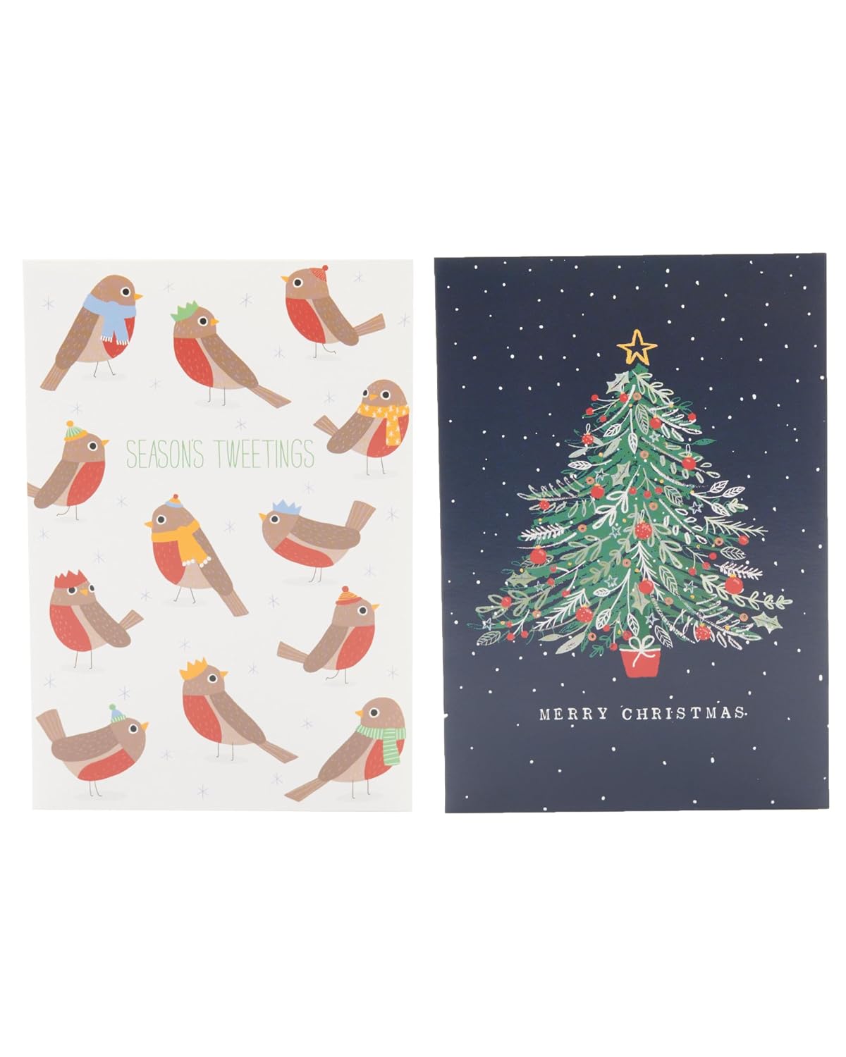 Multipack of 20 Christmas Crackers Charity Christmas Cards with Envelopes – 4 Festive Designs for Him/Her/Friend