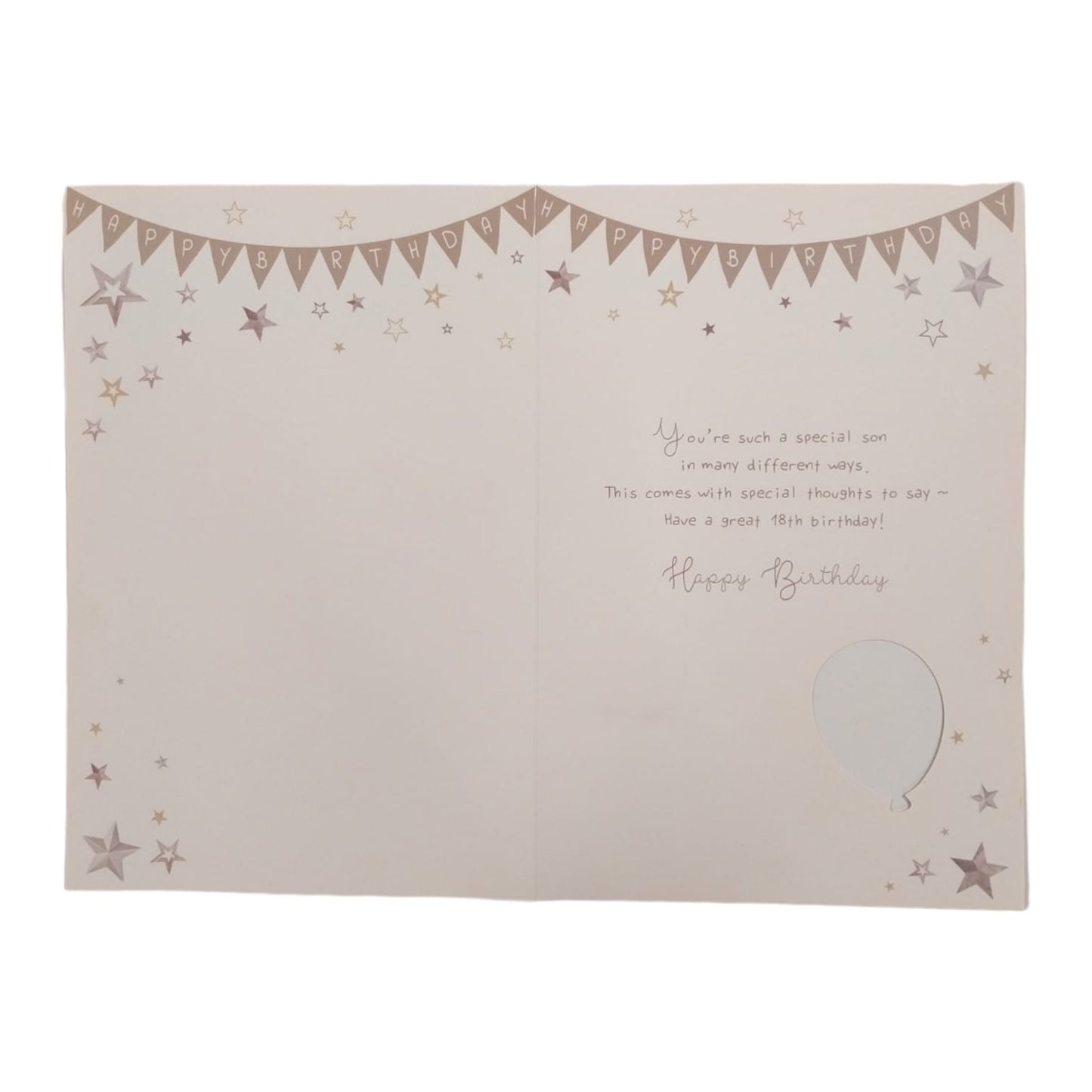 To a special Son You're 18 Balloon Boutique Greeting Card