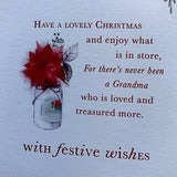 Grandma Festive Wishes Quality Christmas Flower Greeting Card 