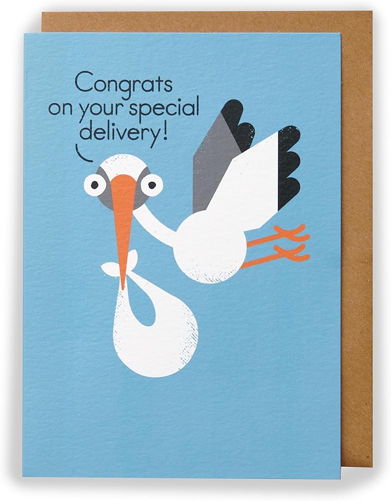 Special Delivery Baby Boy Congratulations Card Kindred X David Olenick 